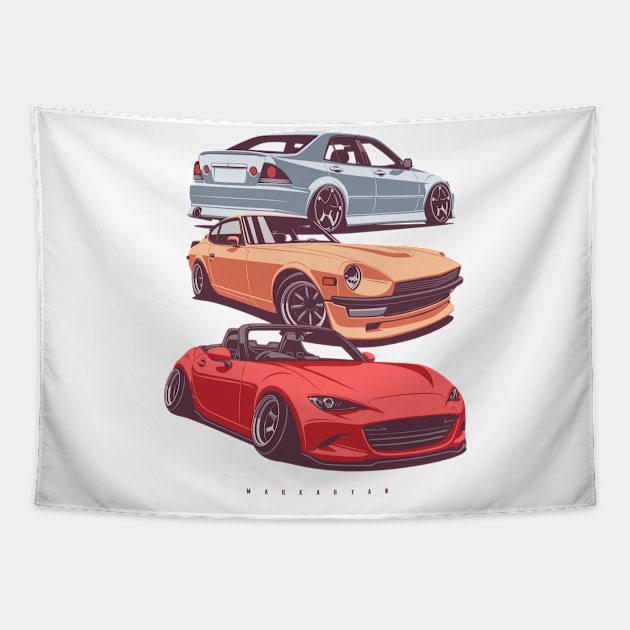 JDM crew - Altezza, 280z, mx5 Tapestry by Markaryan