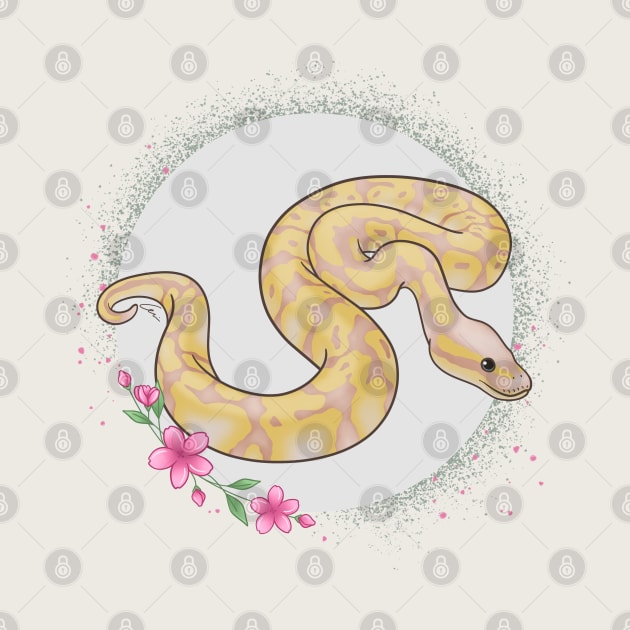 Banana Ball Python Floral Theme by anacecilia