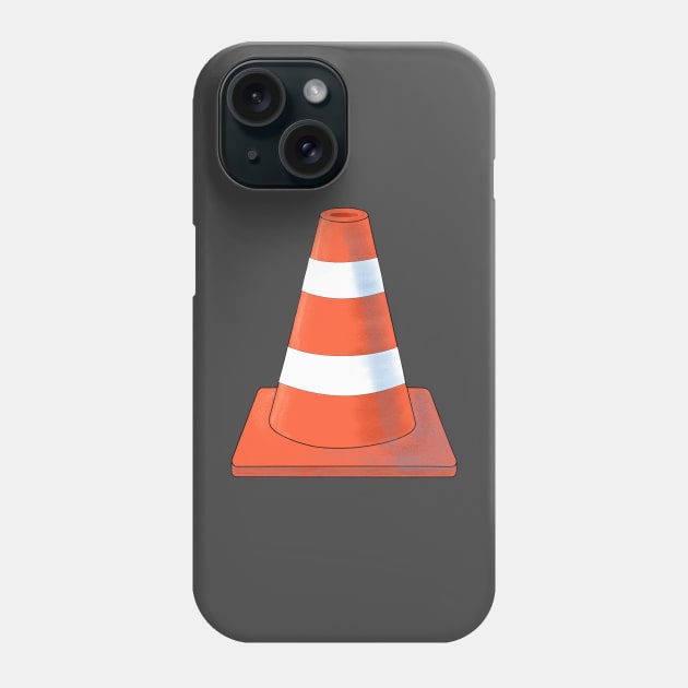 Cute orange and white Safety Cone. Phone Case by StephJChild