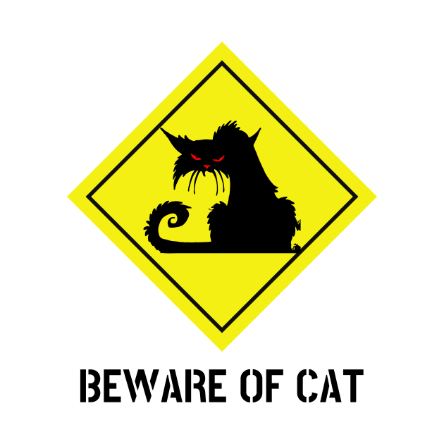 WARNING BEWARE OF CAT crazy cool cat lover cat owner gift by the619hub