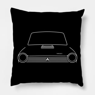 Autobianchi A112 1970s classic car white outline graphic Pillow