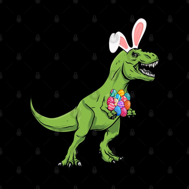 Easter Dinosaur Trex With Eggs T-Rex Bunny Ears Easter by Msafi