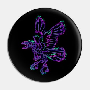 Punk Neon Crow Skeleton Pin