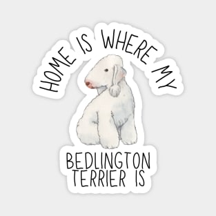 Home is Where My Bedlington Terrier Is Dog Breed Watercolor Magnet