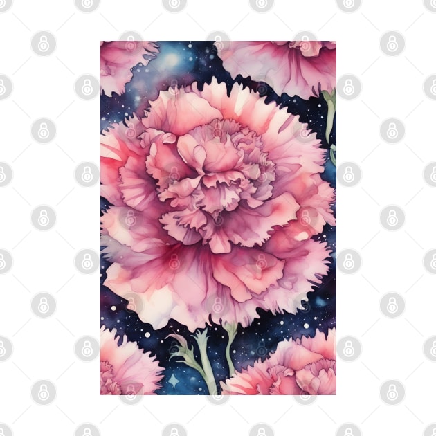 Pink Carnation Watercolor Pattern by craftydesigns