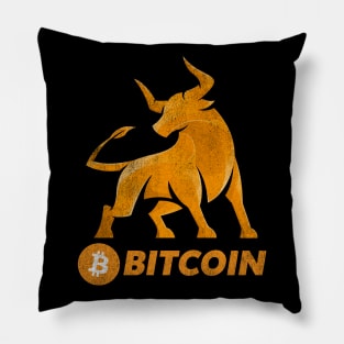 Bull Market Bitcoin BTC Coin To The Moon Crypto Token Cryptocurrency Wallet Birthday Gift For Men Women Kids Pillow