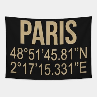 Paris France City Coordinates Tapestry