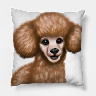 Cute Poodle Drawing Pillow