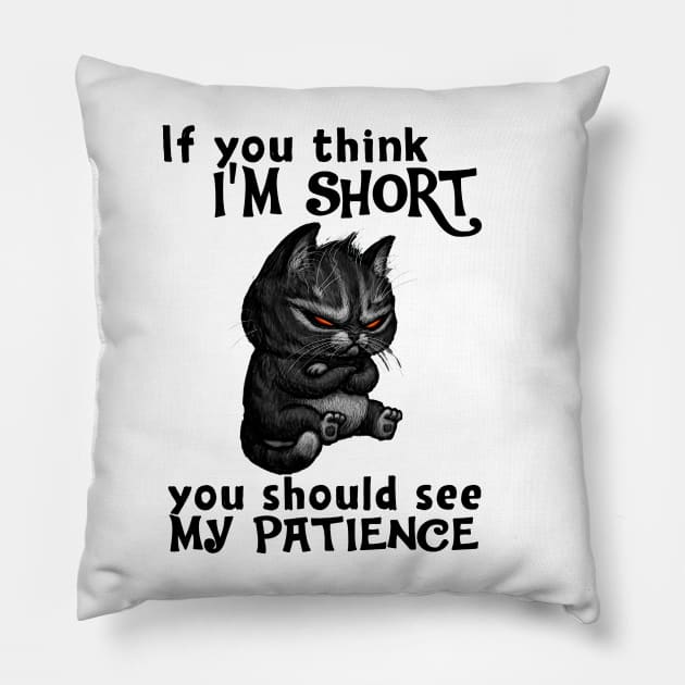 Cat You Should See My Patience Pillow by Sunset beach lover