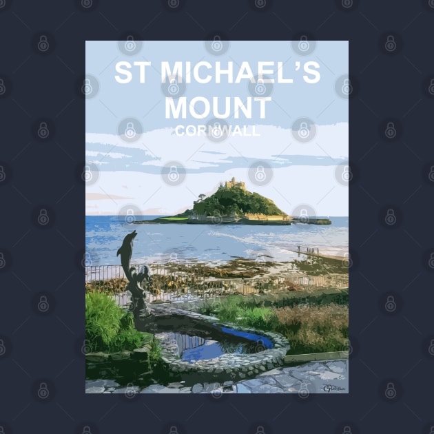 St Michaels Mount Summer Cornwall art gift. Marazion by BarbaraGlebska