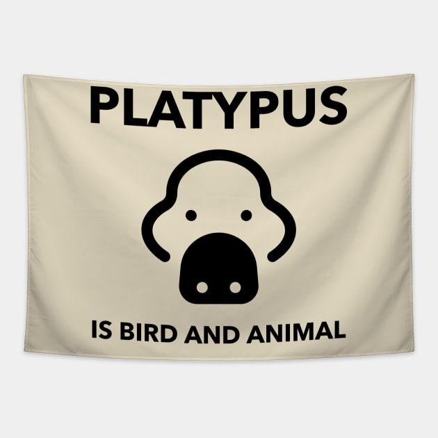 Platypus is Bird and Mammal Animal Facts Tapestry by TV Dinners