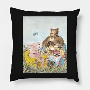 Pig and Bear Pillow