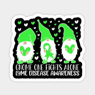 Lyme Disease Awareness Gnome One Fights Alone Lyme Magnet