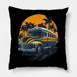 Vintage School Bus Pillow