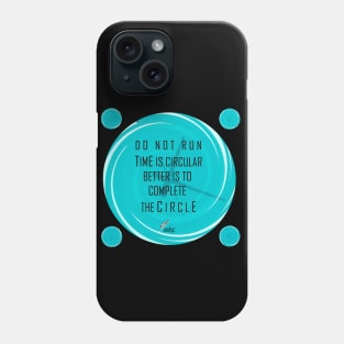 CLOCK CIRCULAR TURQUOISE/B Phone Case