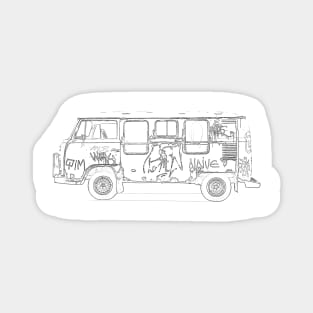 Graffiti Vintage Van Wireframe Magnet