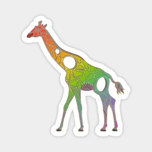 Rainbow Giraffe #2 colored version Magnet