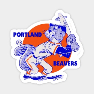 Retro Portland Beavers Baseball Magnet