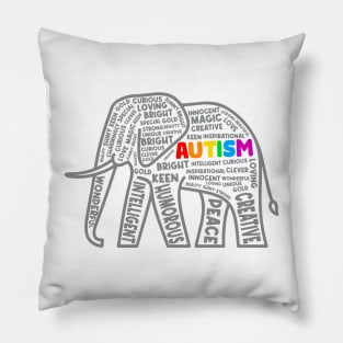 Elephant Autism Awareness Gift for Birthday, Mother's Day, Thanksgiving, Christmas Pillow