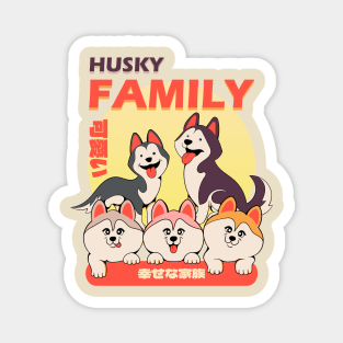 Husky Family | Kawaii Husky Magnet