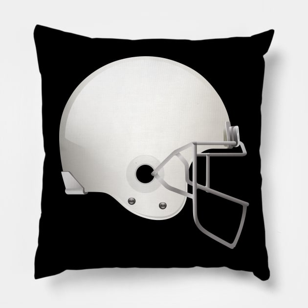 Original Football Helmet In White Color Pillow by Dmitriy