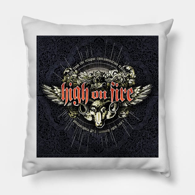 High On Fire Live At Relapse Contamination Pillow by Mey X Prints