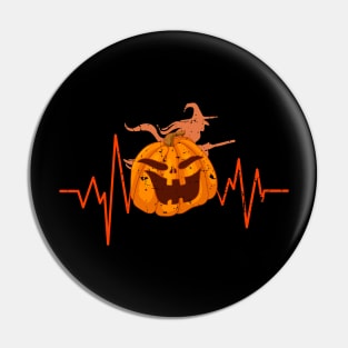 Pumpkin Heartbeat Funny Halloween Pin