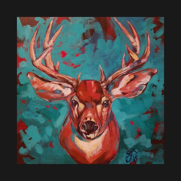 Mule Buck Portrait by StephaniePerryArt