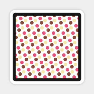Pink, Brown and yellow dots pattern Magnet