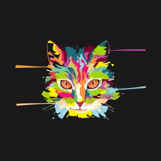 Abstract Cat Art T-Shirt