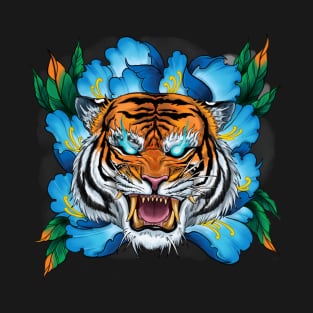 Japanese Tattoo Peony Tiger T-Shirt