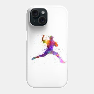 Baseball player in watercolor Phone Case