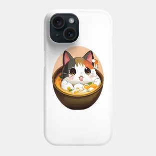 Vintage Kawaii Lucky Cat Ramen Bowl - Cat Lover Phone Case