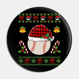 ugly christmas sweater baseball Pin