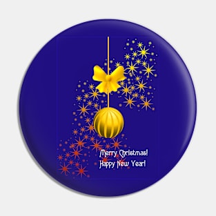 Christmas ball on blue background Pin