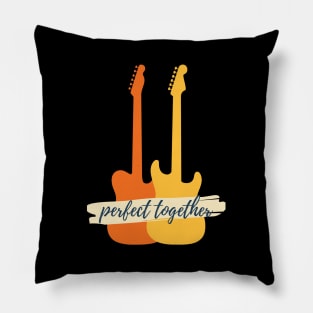 Perfect Together T-Style and S-Style Guitar Silhouette Pillow