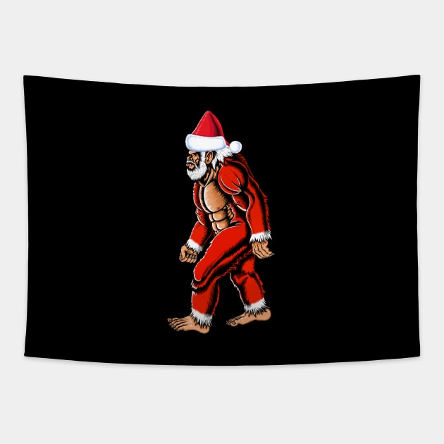 Big foot Santa Claus Christmas Tapestry by Artardishop