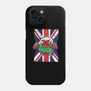 Wales Flag Great Britain Flag Ripped - Gift for Welsh From Wales Phone Case