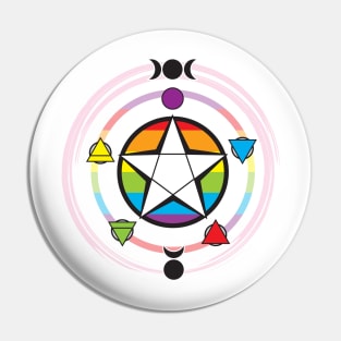 LGBTQ Elemental Pentagram Pin