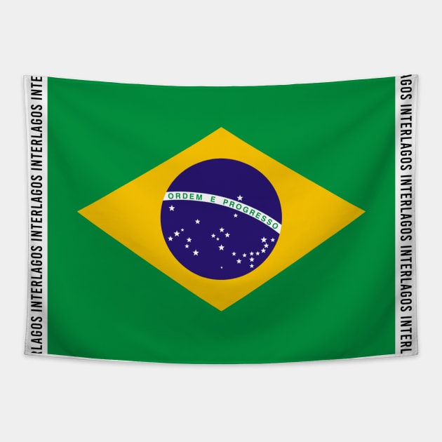 Interlagos F1 Circuit Stamp Tapestry by GreazyL