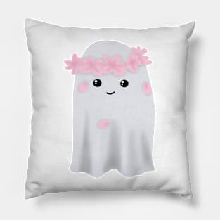 Ghost in a flower crown Pillow