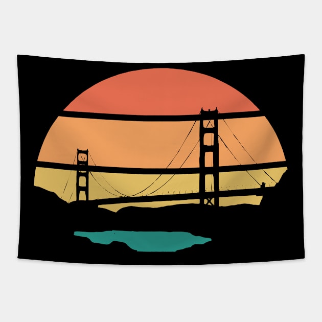 Golden Gate Bridge Sunset Tapestry by Mixmediarts 