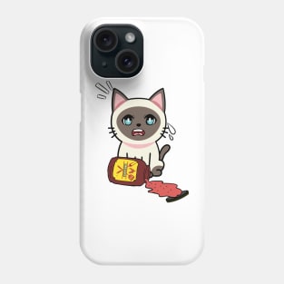 Funny siamese cat Spills BBQ Sauce Phone Case