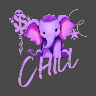 Cartoon Each Chill Elephant T-Shirt