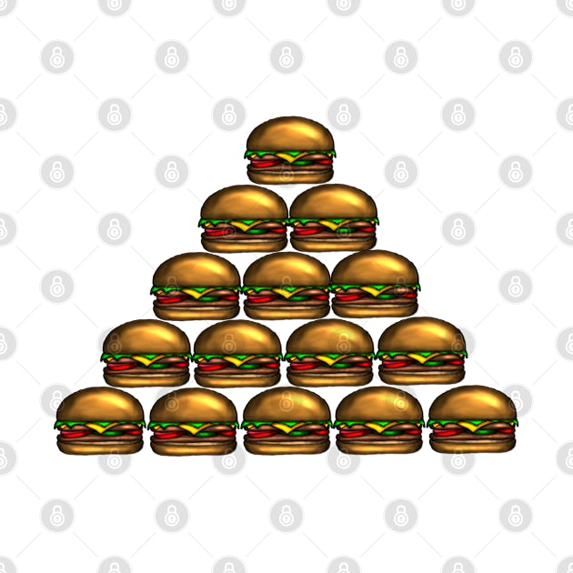 Pyramid made with Hamburger/ Burger/ Cheeseburger by emyzingdesignz