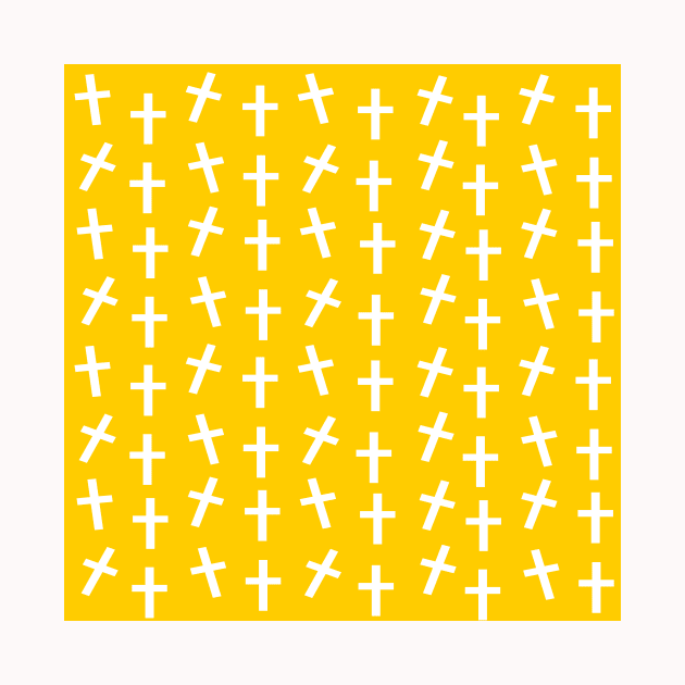 Christian cross Jesus yellow Easter pattern by Baobabprintstore