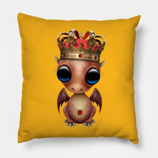 Cute Red Dragon Wearing Crown Pillow