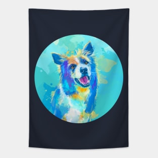 Border Collie Dog Portrait Tapestry