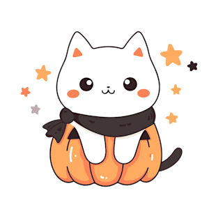 Cute Pumpkin Kitten T-Shirt