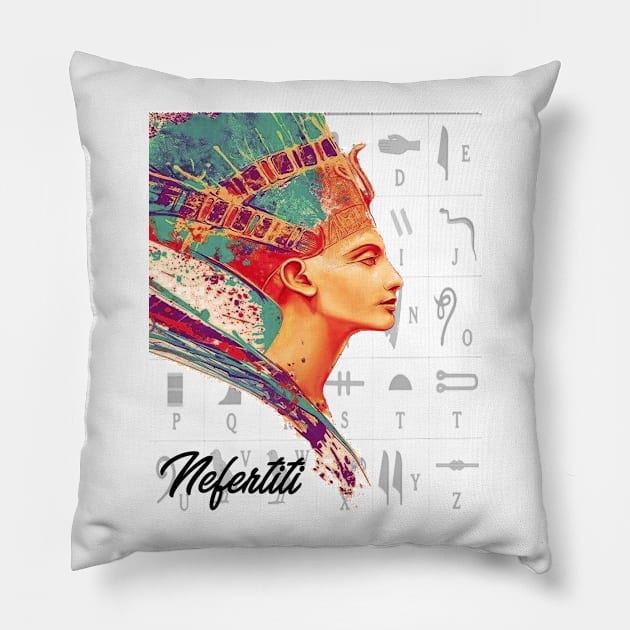 Nefertiti Egyptian queen and the Great Royal Wife Pillow by momo1978